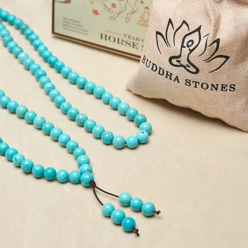 Buddha Stones 108 Beads Turquoise Wisdom Balance Mala