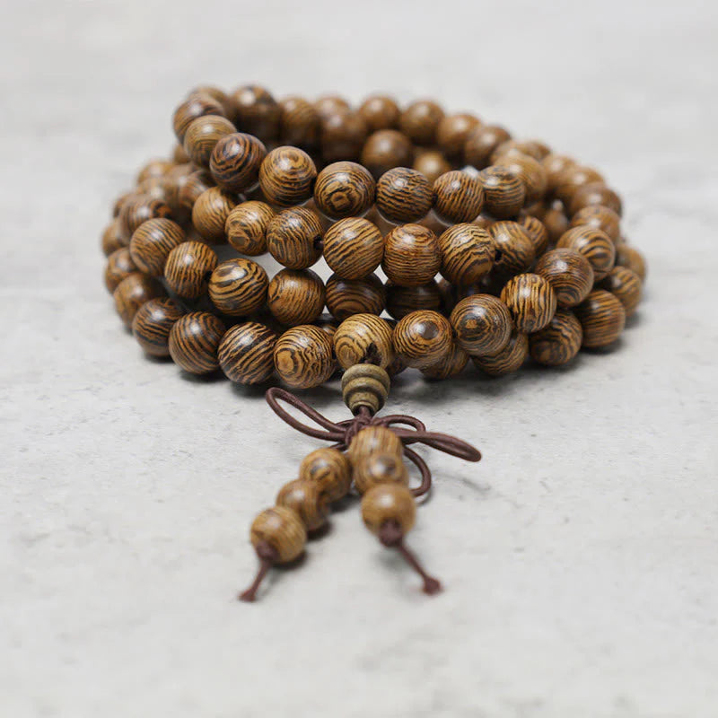 Buddha Stones 108 Mala Beads Bracelet Prayer Meditation Sandalwood Elastic