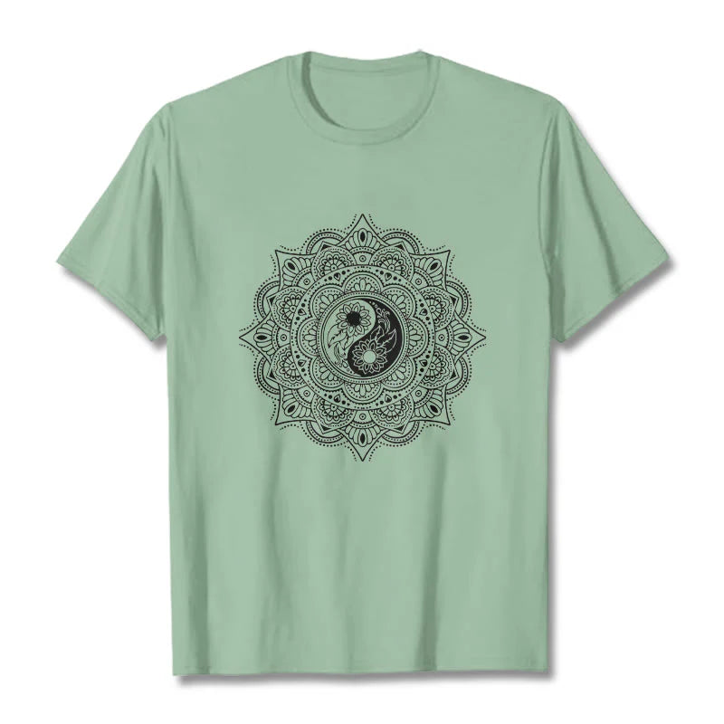 Buddha Stones Mandala YinYang Symbol Pattern Tee T-shirt