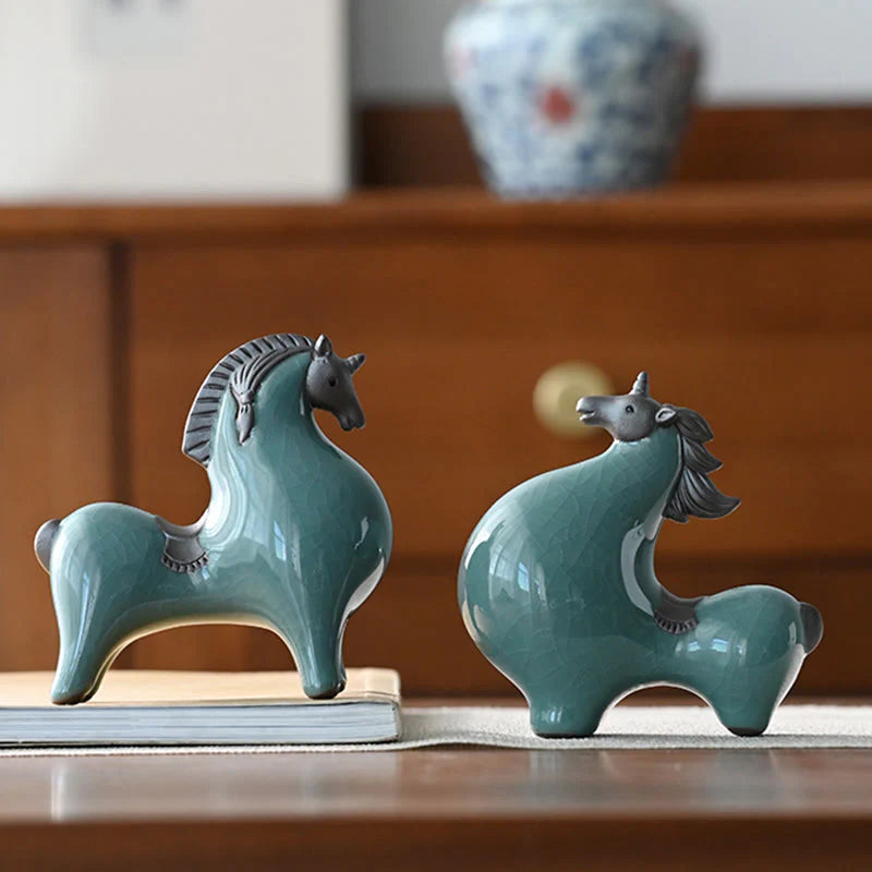 Buddha Stones Year Of The Horse Ceramics Freedom Desktop Home Decoration