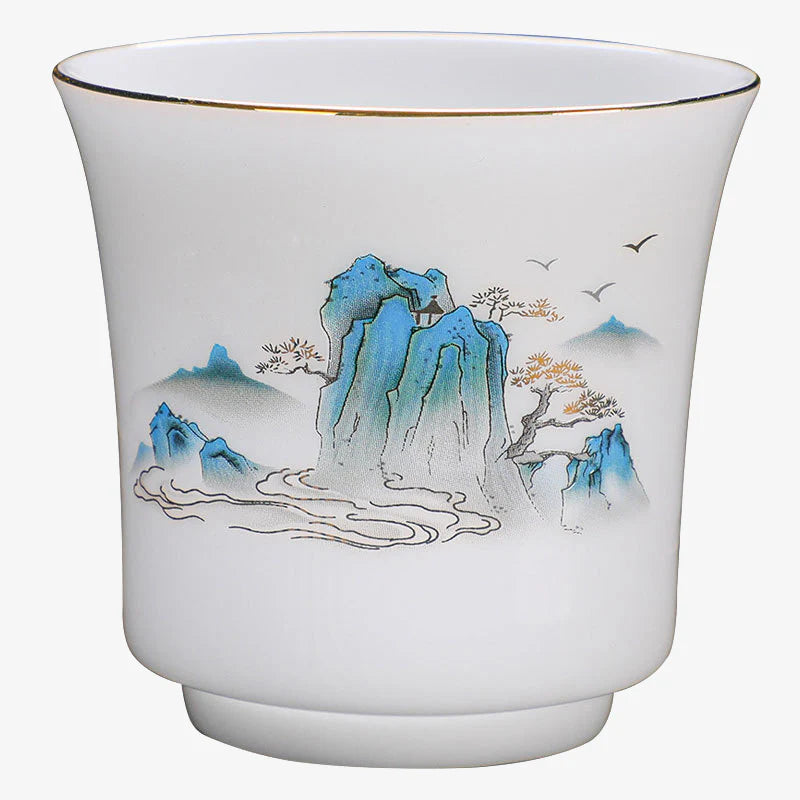 Buddha Stones Mountains Rivers Tree Ceramic Teacup Kung Fu Tea Cup 120ml