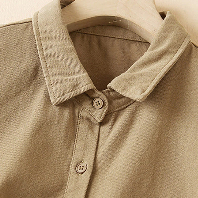 Buddha Stones Fall Irregular Design Long Sleeve Women's Cotton Linen Lapel Jacket With Pockets