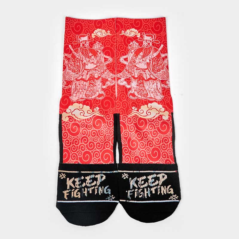 Buddha Stones Casual God Of Wealth Auspicious Clouds Micro Crew Men Women Unisex Socks