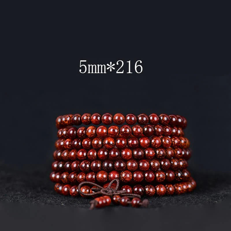 Buddha Stones Tibetan Small Leaf Red Sandalwood Balance Bracelet