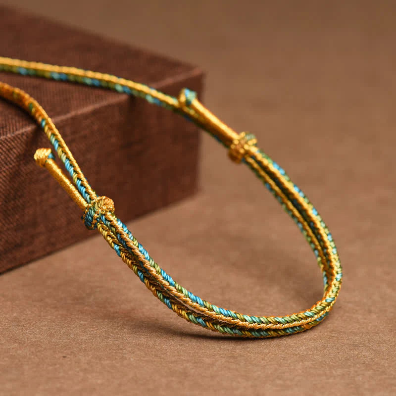 Buddha Stones Colorful String Copper Wealth Necklace Pendant