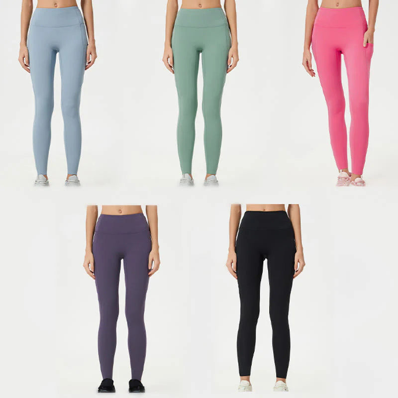 Buddha Stone Solid Color High Waist Sports Fitness Leggings Women's Yoga Pants