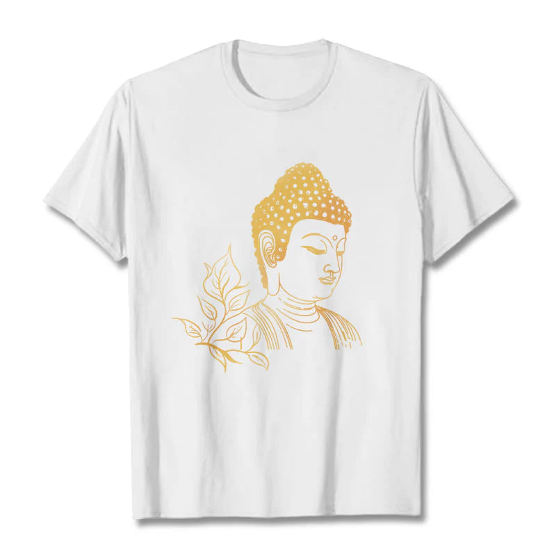 Buddha Stones Golden Leaves Meditation Buddha Tee T-shirt