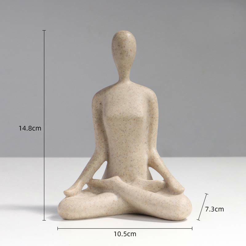 Buddha Stones Abstract Yoga Meditating Exercise Resin Spiritual Figurine Sculpture Desk Decoration