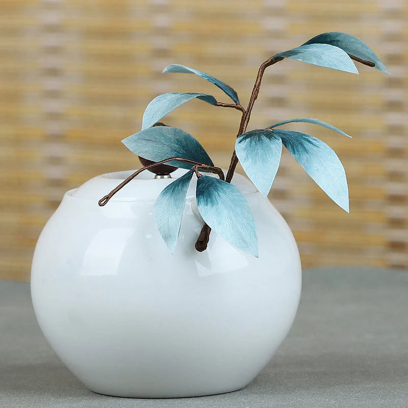 Buddha Stones Handmade Velvet Flower Bamboo Leaf Soft Hairpin