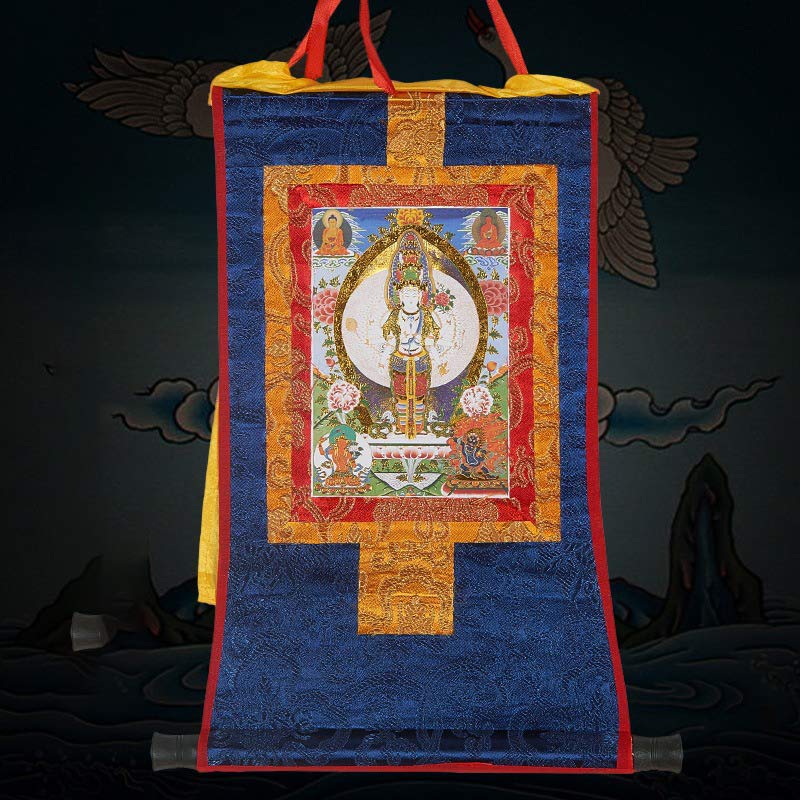 Buddha Stones Tibetan Framed Thangka Blessing Protection Decoration (Extra 30% Off | USE CODE: FS30)