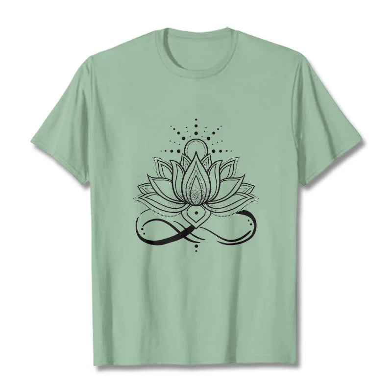 Buddha Stones Lotus Flower Sun Design Tee T-shirt