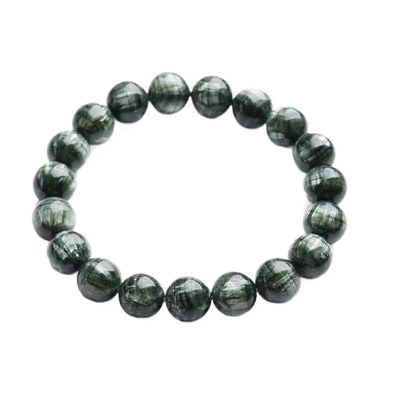 Buddha Stones Natural Seraphinite Round Emotional Balance Beaded Bracelet