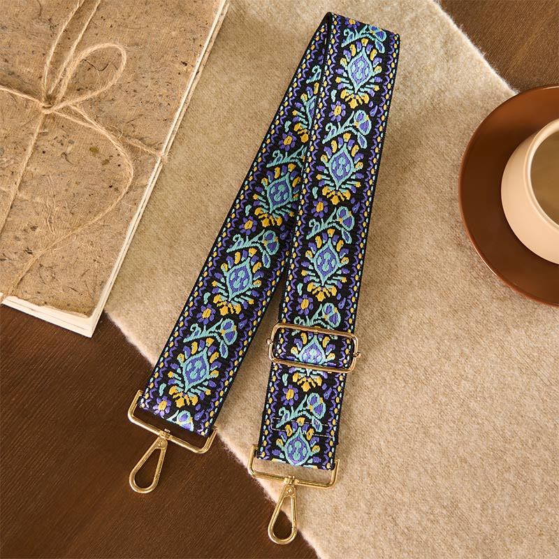 Buddha Stones Bohemian Flower Geometric Stripes Embroidery Adjustable Handbags Crossbody Shoulder Bag Purse Straps Replacement