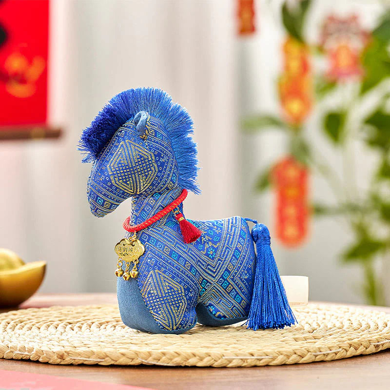 Buddha Stones Year Of The Horse Red String Embroidery Ingot Tassel Decoration