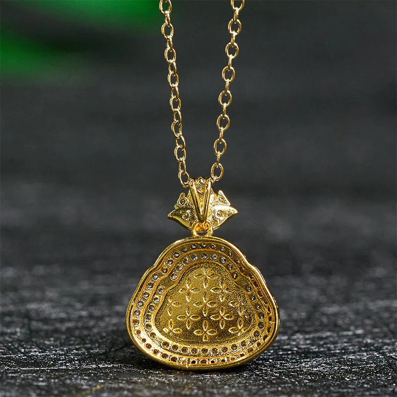 Buddha Stones Jade Laughing Buddha Prosperity Luck Necklace Pendant