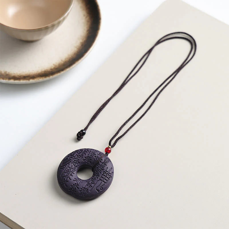 Buddha Stones Fox Mask Butterfly Taotie Peace Buckle Fortune Necklace Pendant