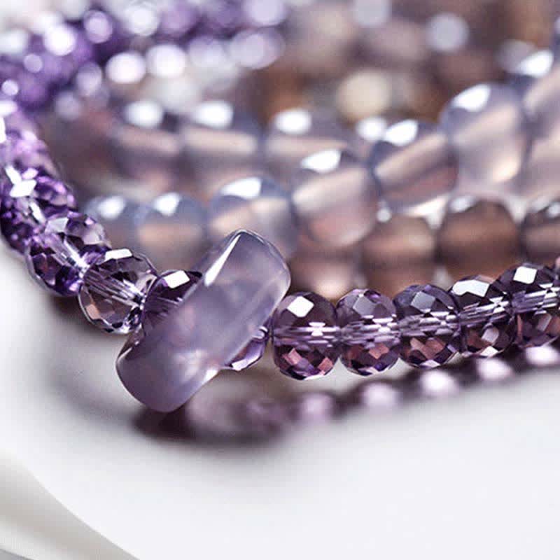 Buddha Stones Natural Amethyst Crystal Meditation Healing Bracelet
