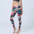 Buddha Stones Colorful Ocean Waves Print Gym Leggings Women's Yoga Pants