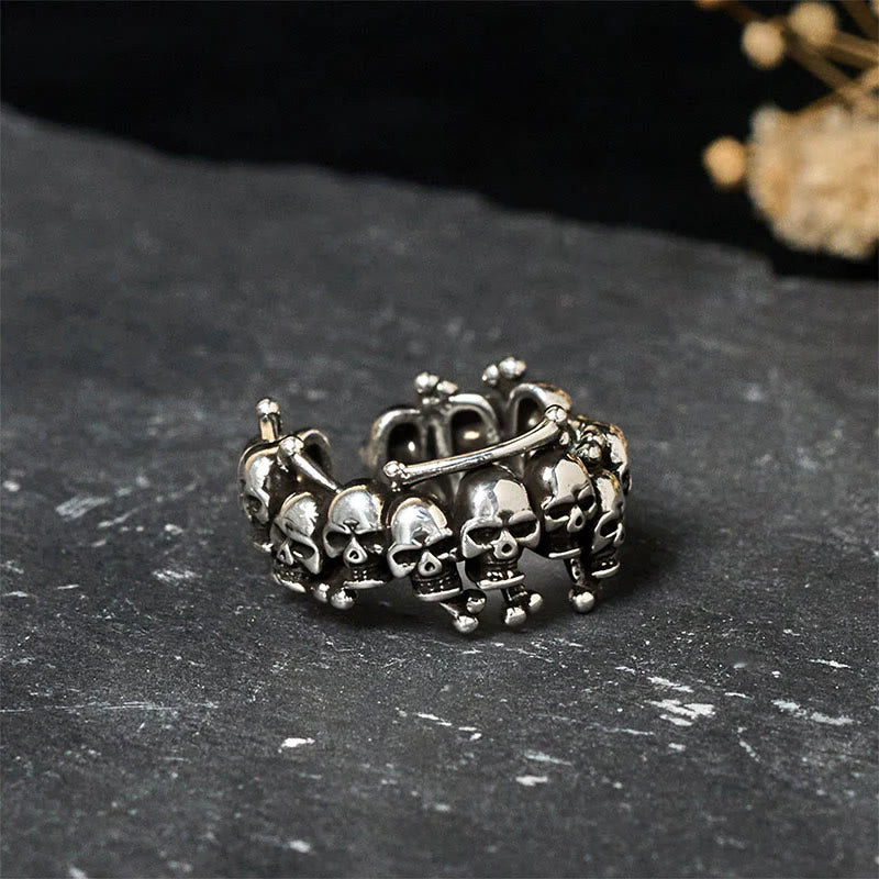 Buddha Stones Copper Skull Bone The Lord Of The Corpse Forest Keep Away Evil Spirits Ring