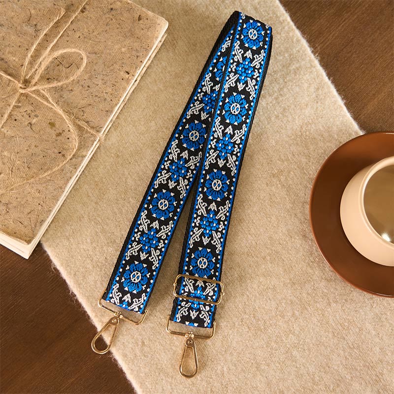 Buddha Stones Bohemian Round Flower Geometric Embroidery Adjustable Handbags Crossbody Shoulder Bag Purse Straps Replacement
