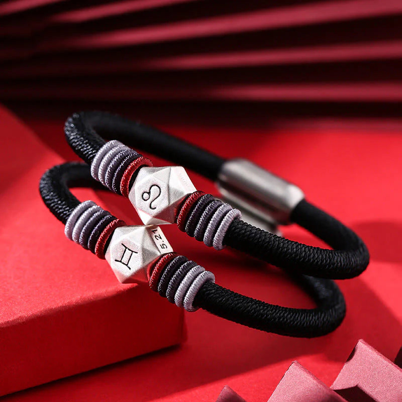 Buddha Stones 999 Sterling Silver 12 Constellations of the Zodiac Blessing Handmade String Bracelet (Extra 35% Off | USE CODE: FS35)