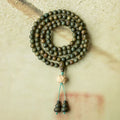 Buddha Stones 108 Mala Beads Green Sandalwood Boxwood Lotus Positive Bracelet (Extra 35% Off | USE CODE: FS35)