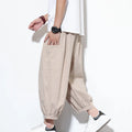 Buddha Stones Casual Striped Men's Cotton 7-8 Length Harem Pants With Pockets