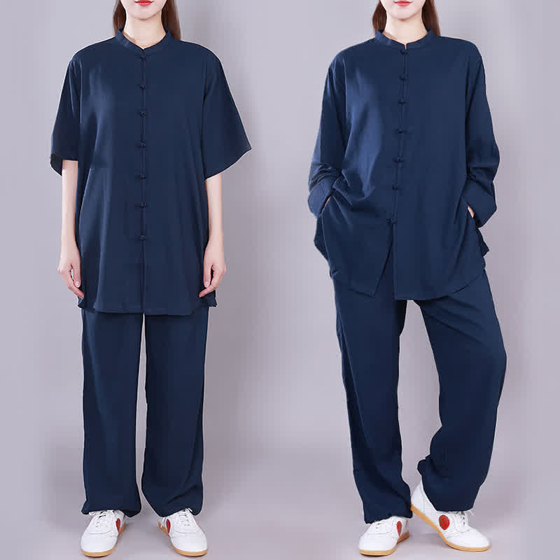 Buddha Stones Tai Chi Qigong Meditation Prayer Spiritual Zen Practice Unisex Cotton Linen Clothing Set (Extra 30% Off | USE CODE: FS30)