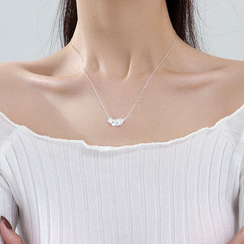 Buddha Stones 999 Sterling Silver Flower Blessing Necklace Pendant
