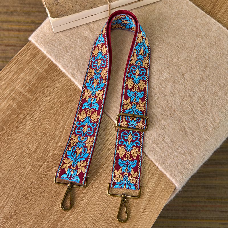 Buddha Stones Bohemian Flower Geometric Embroidery Adjustable Handbags Crossbody Shoulder Bag Purse Straps Replacement
