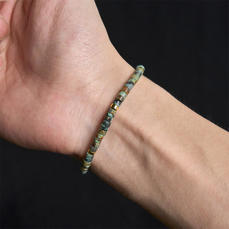 Buddha Stones Turquoise Purification Spacer Bead Bracelet