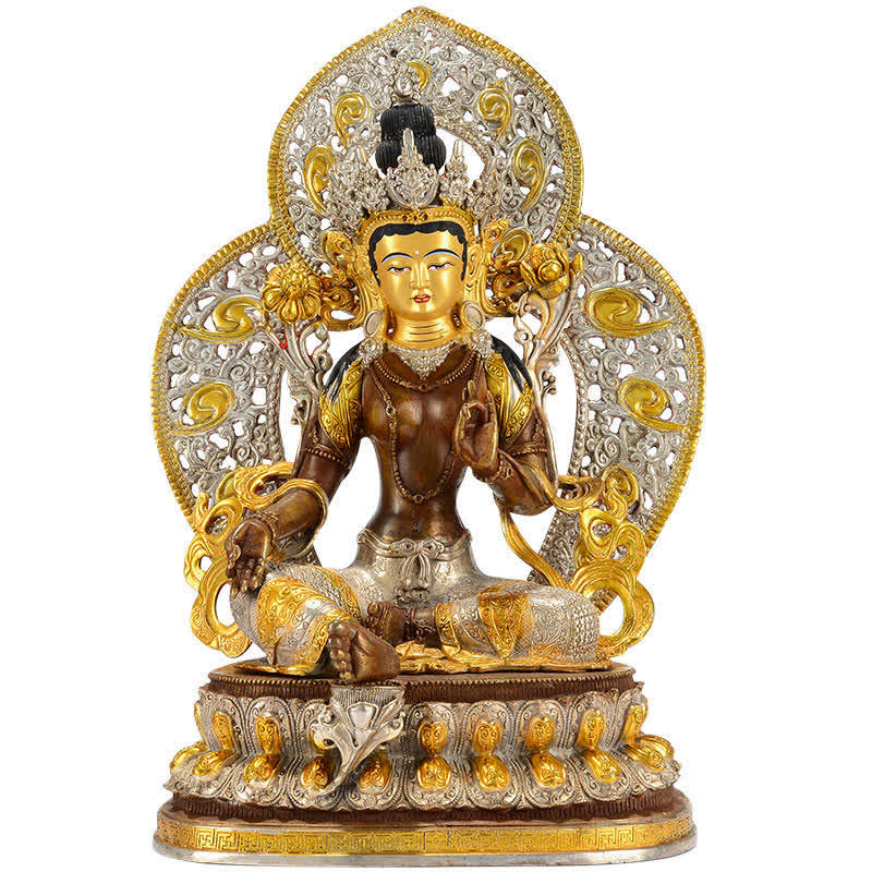 Buddha Stones Bodhisattva Green Tara Hope Copper Statue Decoration