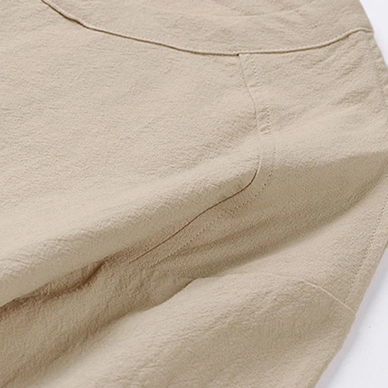 Buddha Stones Summer Casual Crew Neck Men's Half Sleeve Cotton Linen T-Shirt