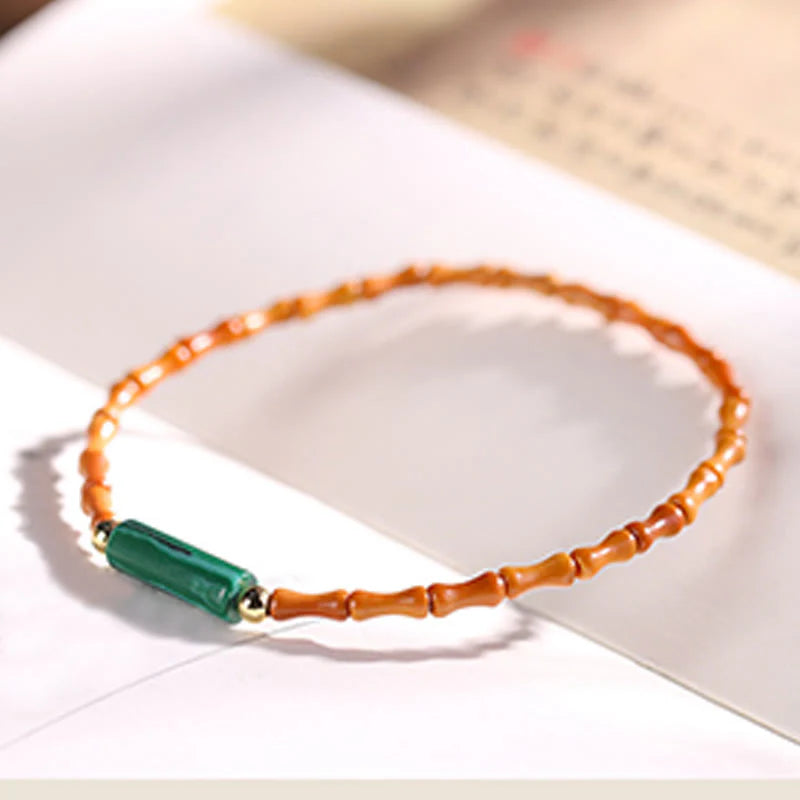 Buddha Stones Ultra-fine Olive Pit Peace Bracelet
