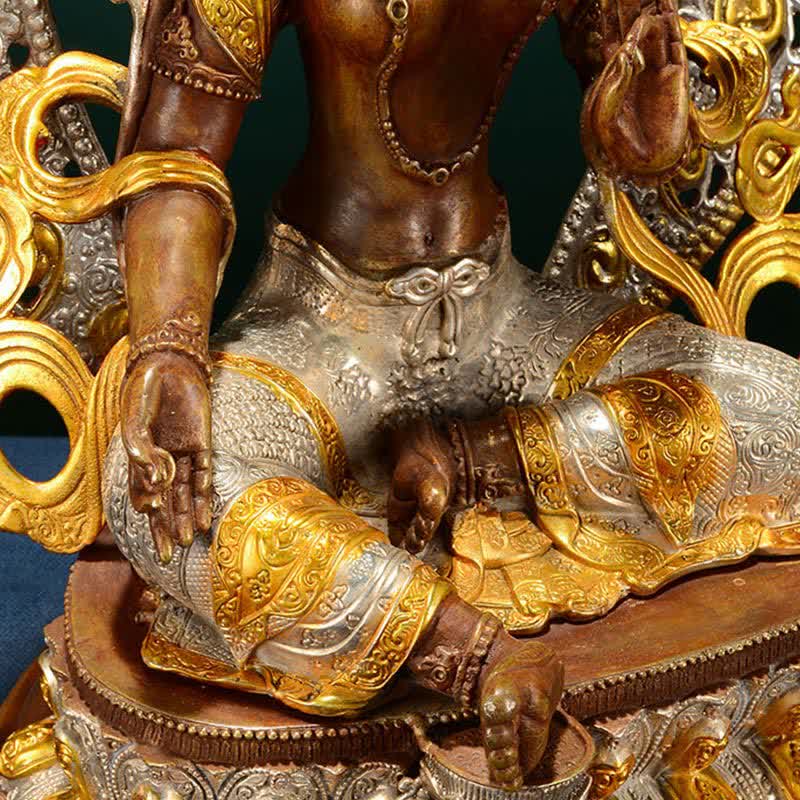 Buddha Stones Bodhisattva Green Tara Hope Copper Statue Decoration