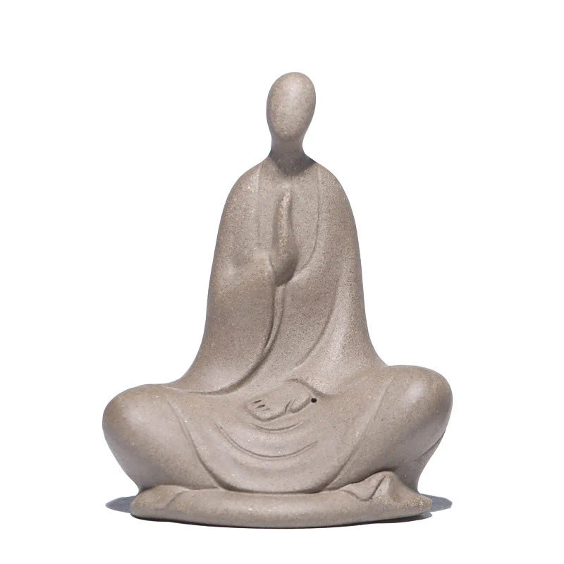 Buddha Stones Formless Buddha Prayering Ceramic Statue Zen Home Decoration 5*2.5*5.3cm
