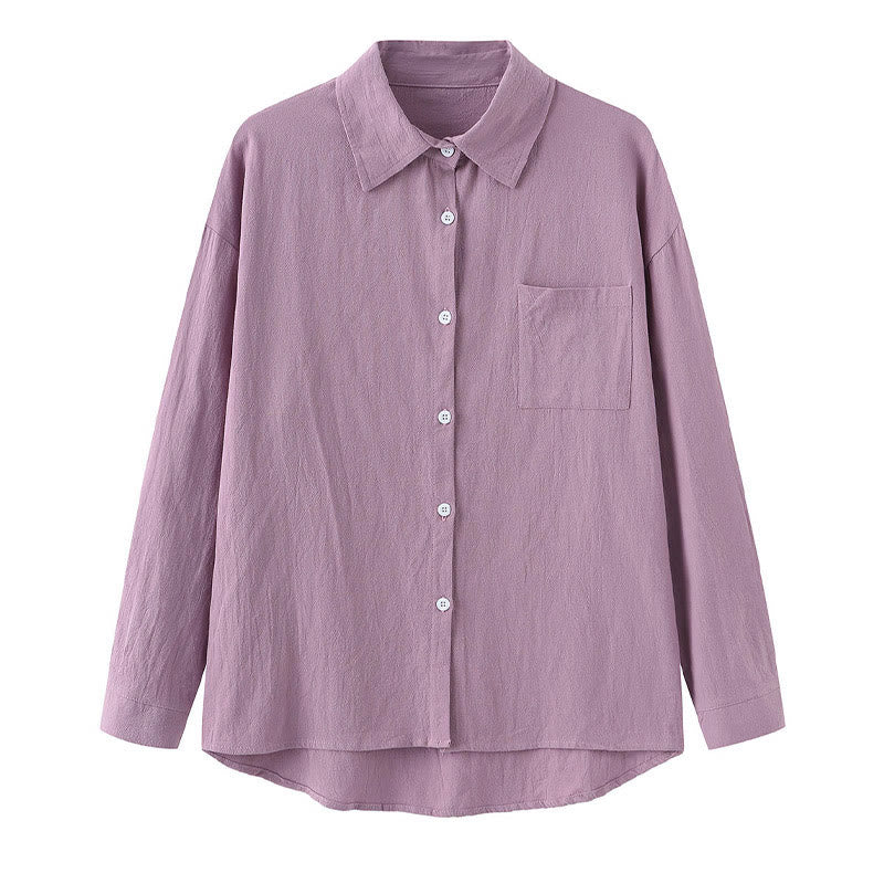 Buddha Stones 2Pcs Long Sleeve Shirt Top With Pockets Drawstring Pants Meditation Cotton Clothing Women's Set