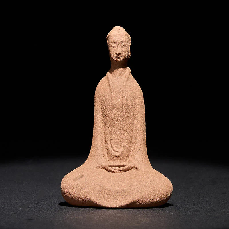 Buddha Stones Sitting Buddha Prayering Ceramic Statue Zen Home Decoration 5*3*8.5cm