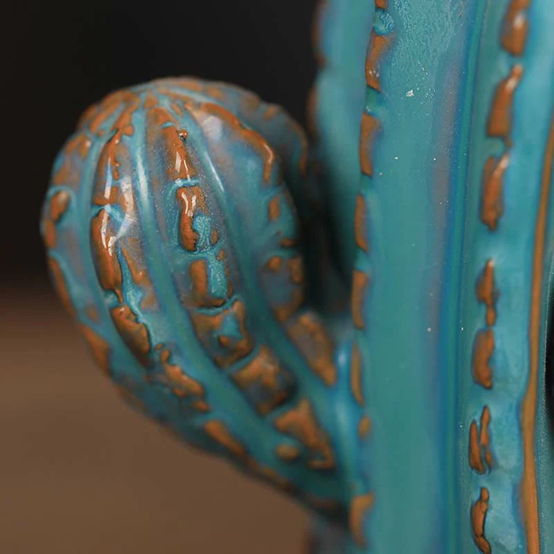 Buddha Stones Cactus Ceramic Healing Backflow Smoke Fountain Incense Burner