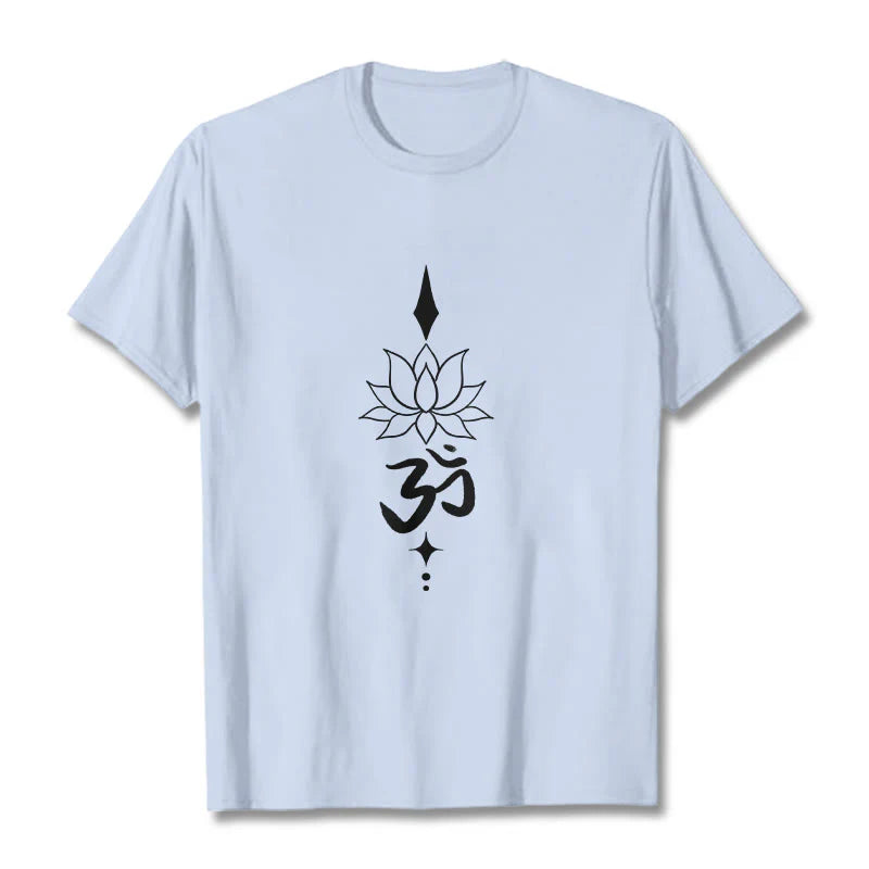 Buddha Stones Om Symbol Lotus Tee T-shirt