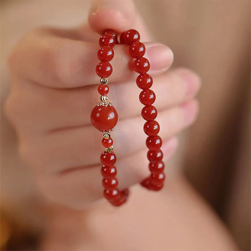Buddha Stones Double Wrap Red Agate Beaded Self-acceptance Confidence Bracelet