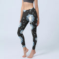 Buddha Stones White Dandelion Pattern Print Gym Leggings Women's Yoga Pants