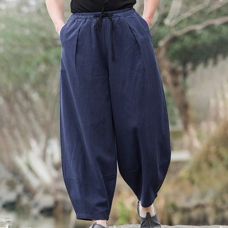 Buddha Stones Plain Casual Bloomer Men's Pants With Pockets