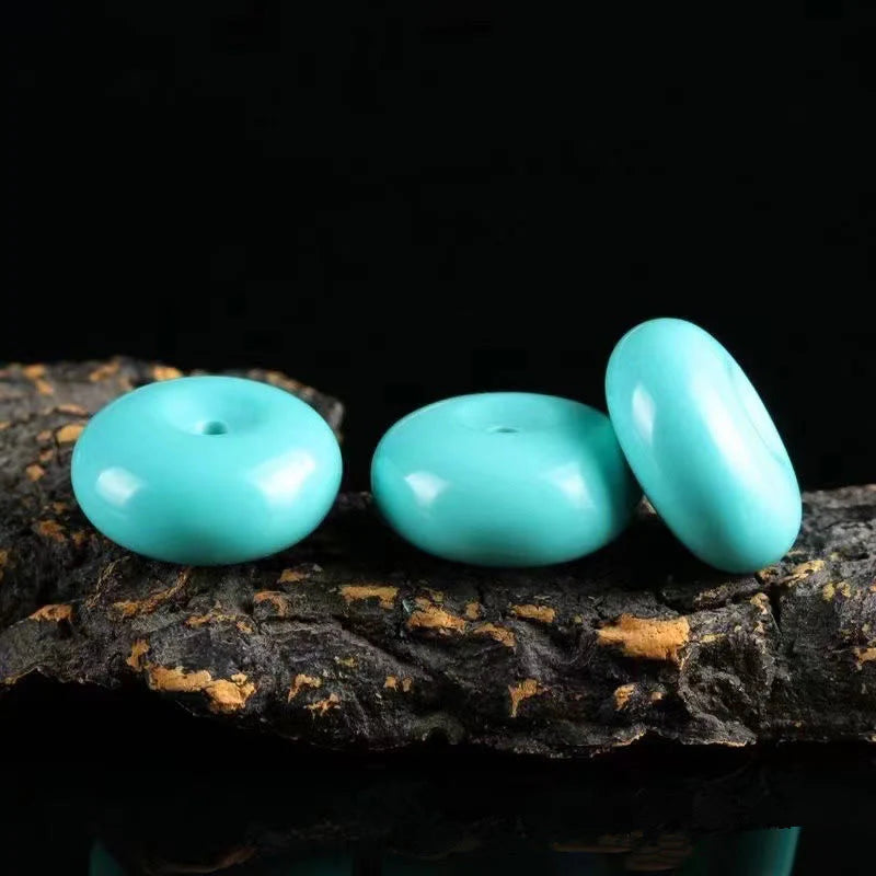 Buddha Stones Turquoise Peace Buckle Rope Balance Necklace Pendant