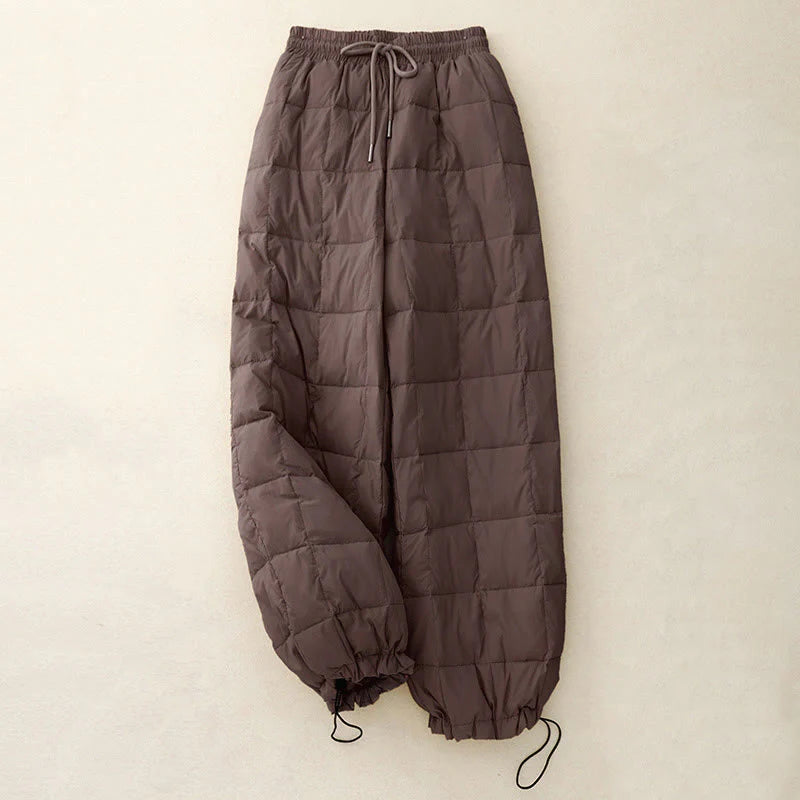 Buddha Stones Winter Drawstring Leg Opening Design Women's Cotton Pants With Pockets