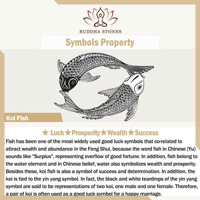 Buddha Stones Black Obsidian Koi Fish Symbol Strength Adjustable Ring