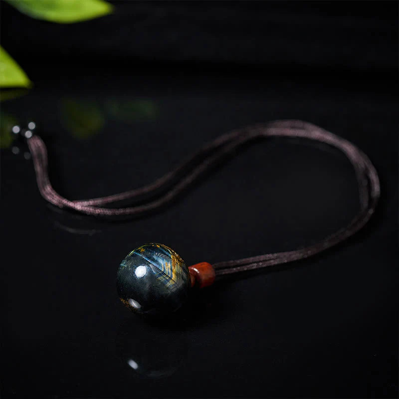 Buddha Stones White Crystal Pink Crystal Tiger Eye Smoky Quartz Protection Necklace Pendant