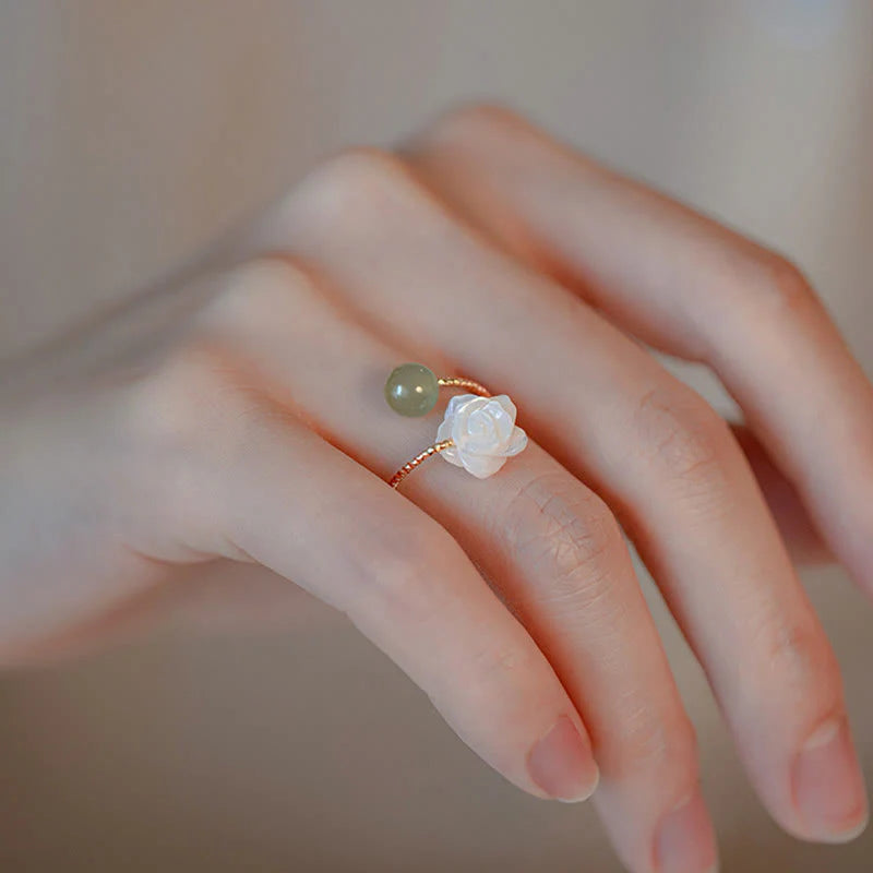 FREE Today: The Lucky Rose Flower Jade Tridacna Ring