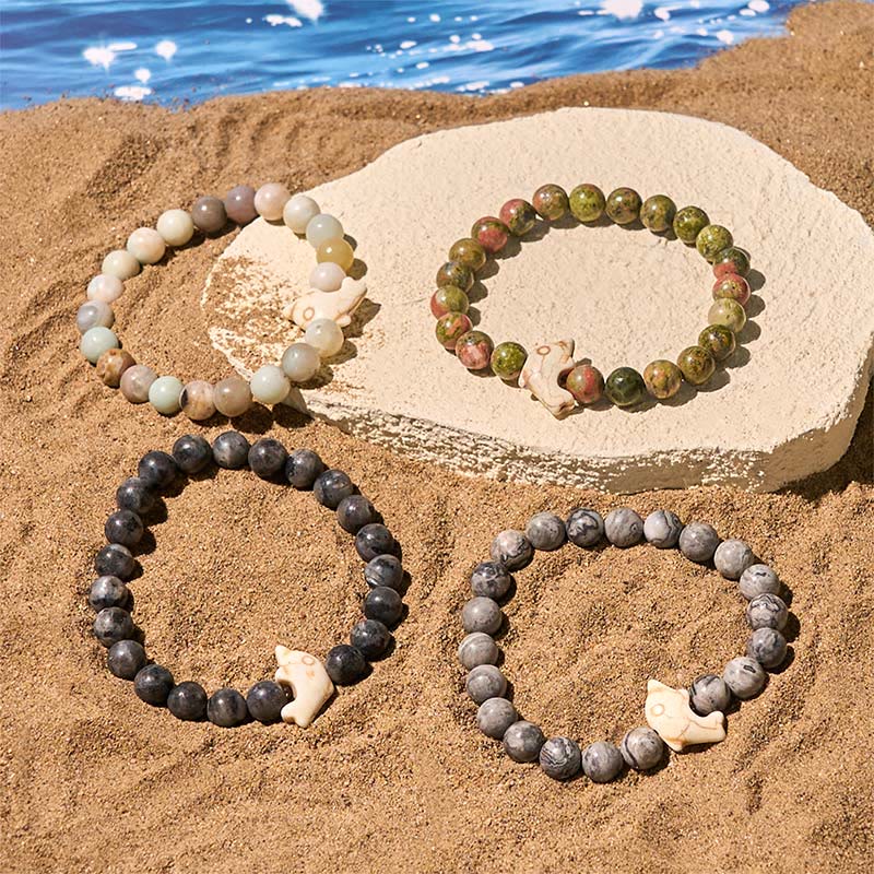 Buddha Stones Natural Various Stones Dolphin Spiritual Balance Bracelet