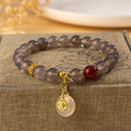 Buddha Stones Gray Agate Red Agate Chalcedony Balance Bracelet